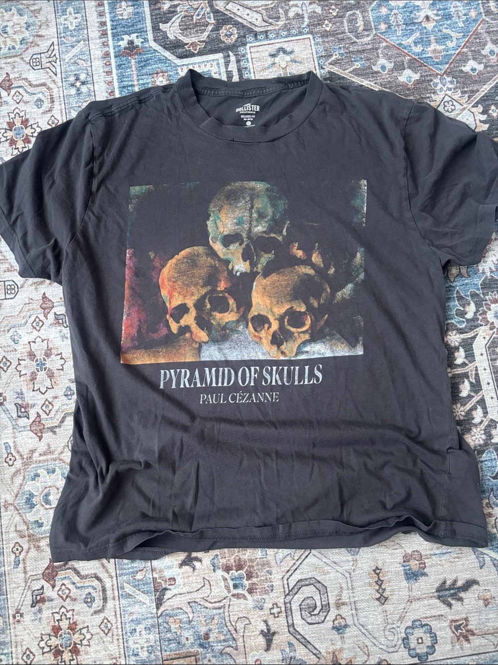 Hollister Black 'Pyramid of Skulls' Graphic Tee